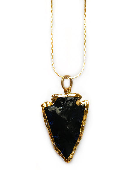 Obsidian shop gold necklace