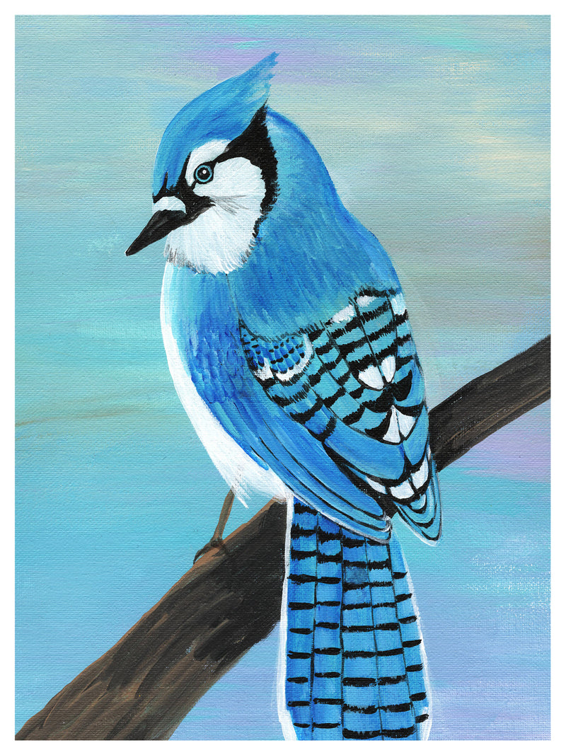 easy blue jay painting